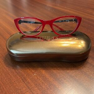 New red, cat eye Guess eyewear 50/17